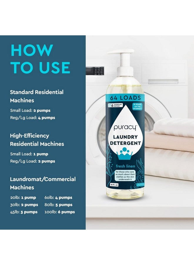 Puracy Laundry Detergent - Enzyme-Powered Liquid Laundry Detergent Concentrate, Natural Laundry Detergent Seen on TikTok, Non-Toxic (Fresh Linen, 16 fl oz, 64 Loads) - Image 3