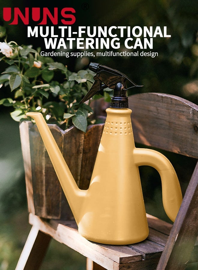 UNUNS Watering Can,2-in-1 Watering Can and Sprayer,Multifunctional Small Watering Cans,Spray Bottle,Watering Can for Indoor Plants House Plant Garden Flower Office,Brown - Image 2
