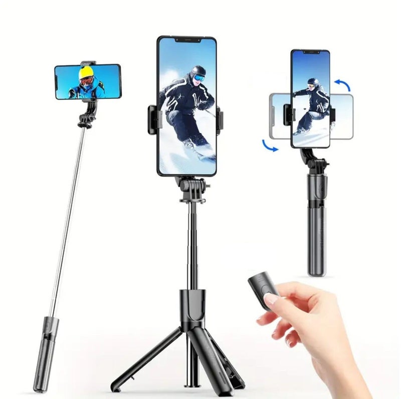 SooPii 3-in-1 Selfie Stick Tripod, 360° Rotation, Extendable & Portable Phone Holder Stand with Detachable Bluetooth Wireless Remote for Vlogging, Photography, iPhone, Android & Action Cameras - Image 1