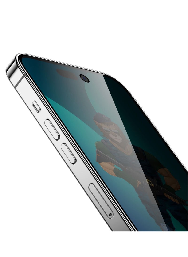 GREEN LION iPhone 14 Pro Screen Protector 3D Pv-Pet Pro Full Curved Glass / Anti Fingerprint / Anti Scratch / Grease Resistance / Ultra Hardness / Highly Responsive - Black Edge/Privacy - Image 2