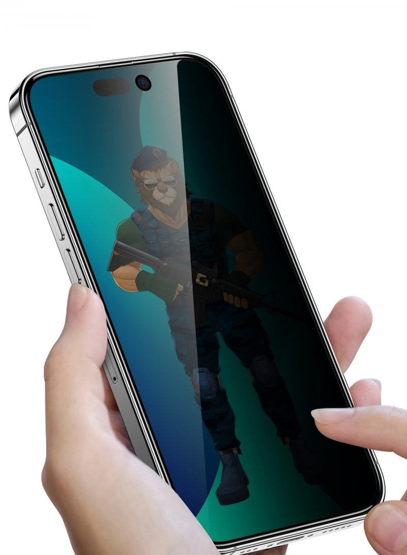 GREEN LION iPhone 14 Pro Screen Protector 3D Pv-Pet Pro Full Curved Glass / Anti Fingerprint / Anti Scratch / Grease Resistance / Ultra Hardness / Highly Responsive - Black Edge/Privacy - Image 5