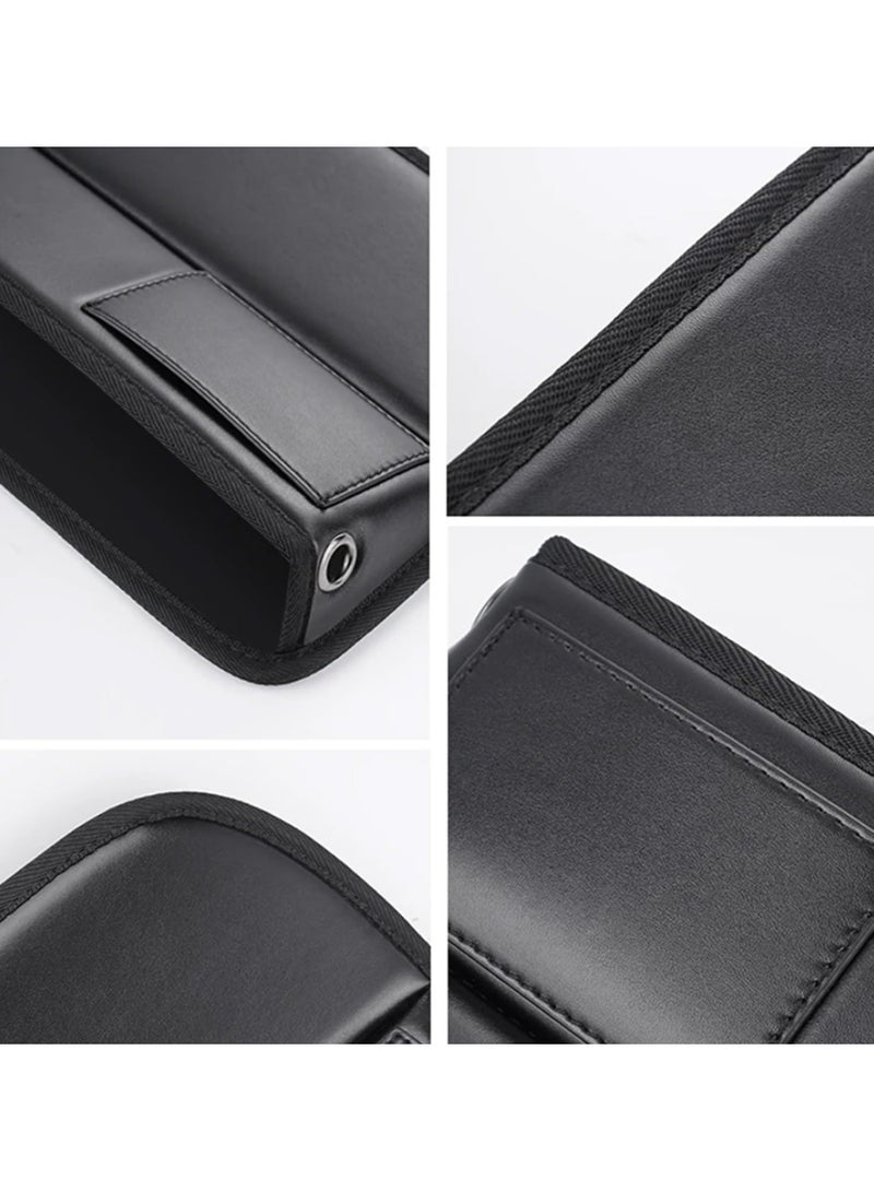 SYOSI Car Seat Gap Storage Bag PU Leather, Console Side Car Seat Crevice Filler Organizer, Car Seat Side Pocket Organizer, with Charger Cable Hole, Car Interior Accessories, for Phones Glasses Keys - Image 4