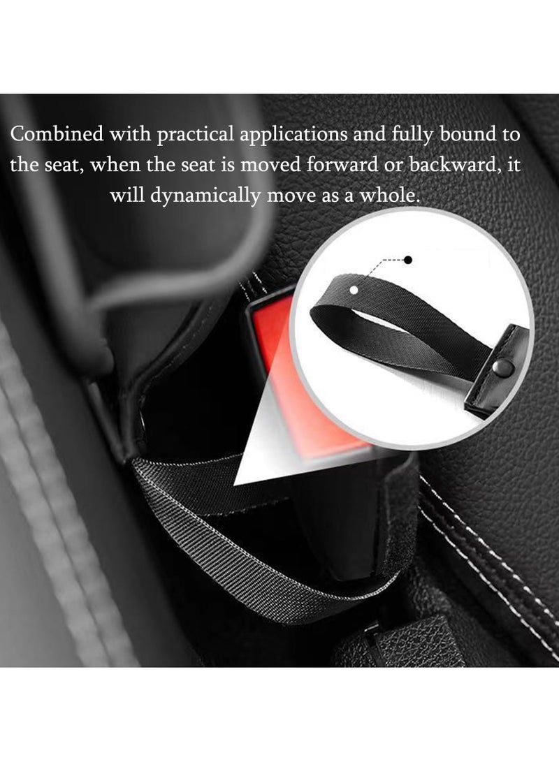 SYOSI Car Seat Gap Storage Bag PU Leather, Console Side Car Seat Crevice Filler Organizer, Car Seat Side Pocket Organizer, with Charger Cable Hole, Car Interior Accessories, for Phones Glasses Keys - Image 2