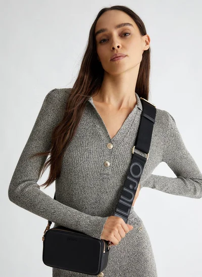 Liu Jo Black crossbody bag with maxi-logo