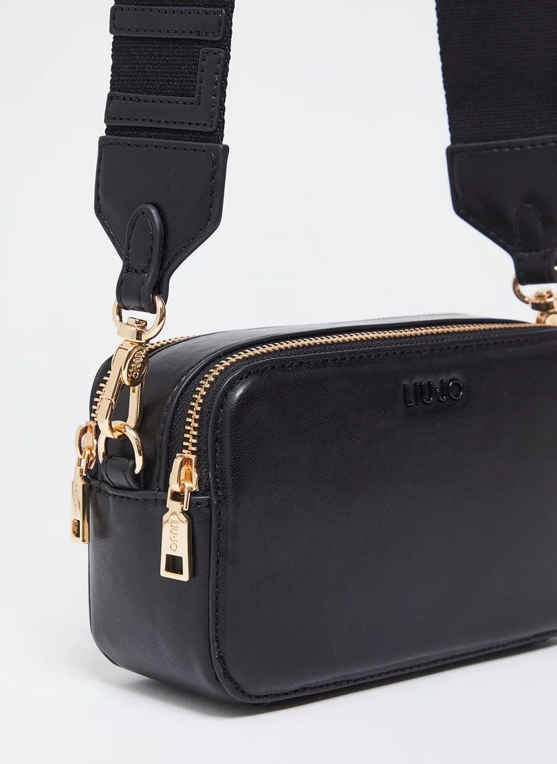 Liu Jo Black crossbody bag with maxi-logo