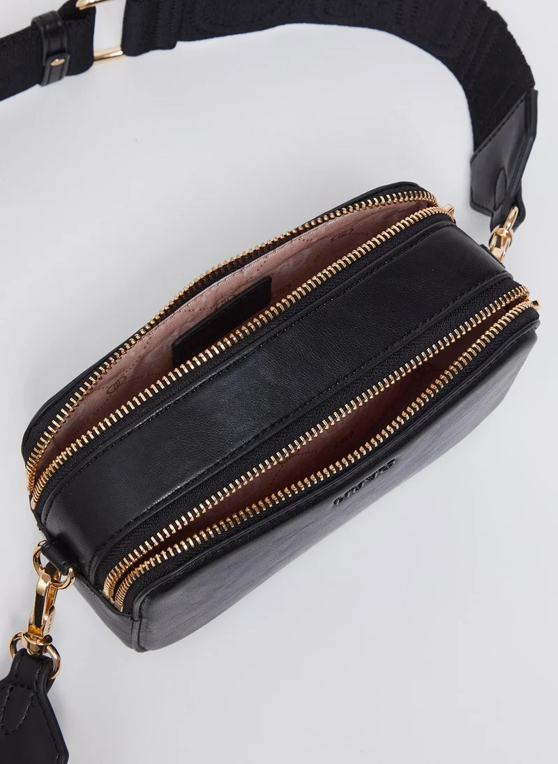 Liu Jo Black crossbody bag with maxi-logo