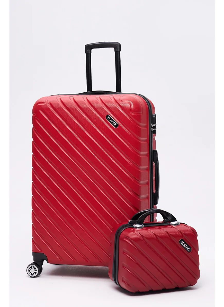 ايلاتي 2-Piece Suitcase Set Pro Abs Suitcase Large Size and Make-up Red 2-Piece Set 1001