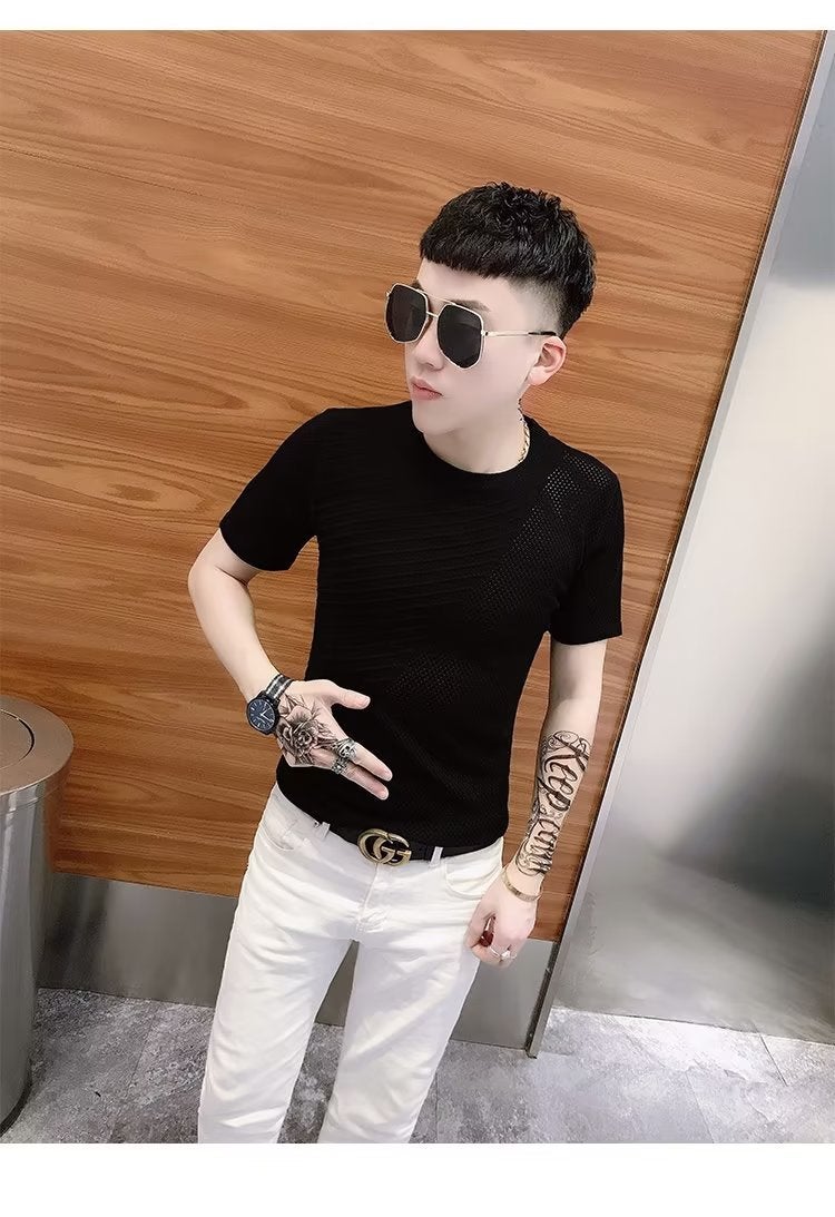 New Short-Sleeved T-Shirt Men'S Summer Korean-Style Trendy Simple Half-Sleeved Top Hong Kong-Style Loose Casual Trendy Brand T-Shirt - Image 4