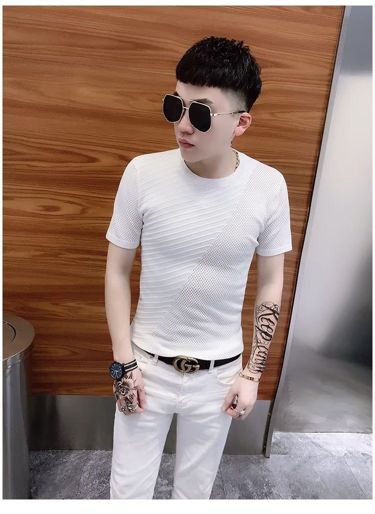 New Short-Sleeved T-Shirt Men'S Summer Korean-Style Trendy Simple Half-Sleeved Top Hong Kong-Style Loose Casual Trendy Brand T-Shirt - Image 5