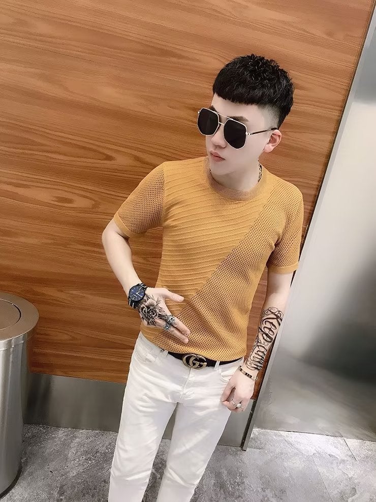 New Short-Sleeved T-Shirt Men'S Summer Korean-Style Trendy Simple Half-Sleeved Top Hong Kong-Style Loose Casual Trendy Brand T-Shirt - Image 2