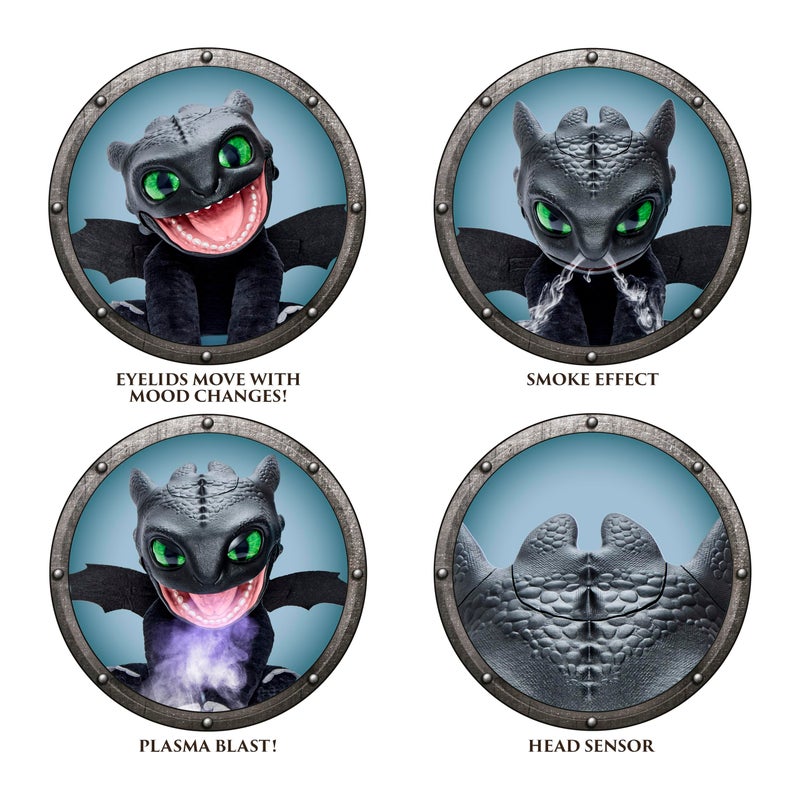 Wow! Stuff How to Train Your Dragon: Toothless Puppetronic by RealFX - Looks-Feels-Sounds Real, 50+ Action & Sounds, 10" High Plush, Kids Ages 6+ - Image 4