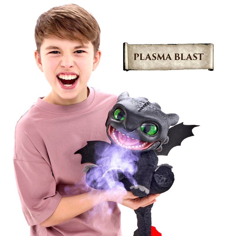 Wow! Stuff How to Train Your Dragon: Toothless Puppetronic by RealFX - Looks-Feels-Sounds Real, 50+ Action & Sounds, 10" High Plush, Kids Ages 6+ - Image 2
