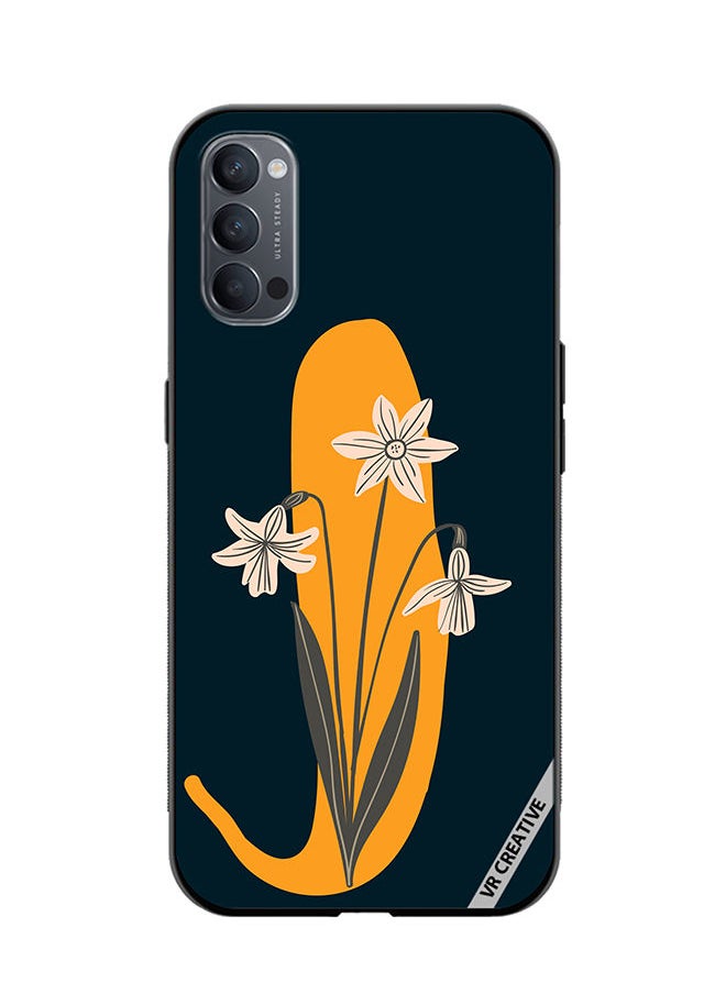 VR CREATIVE - Protective Case Cover For Oppo Reno4 Alphabet J Design Multicolour - Image 1