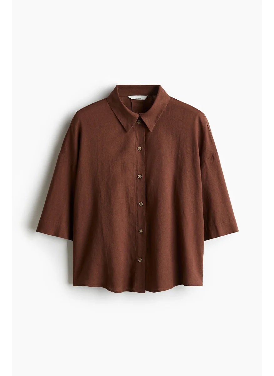 اتش اند ام Linen-Blend Shirt