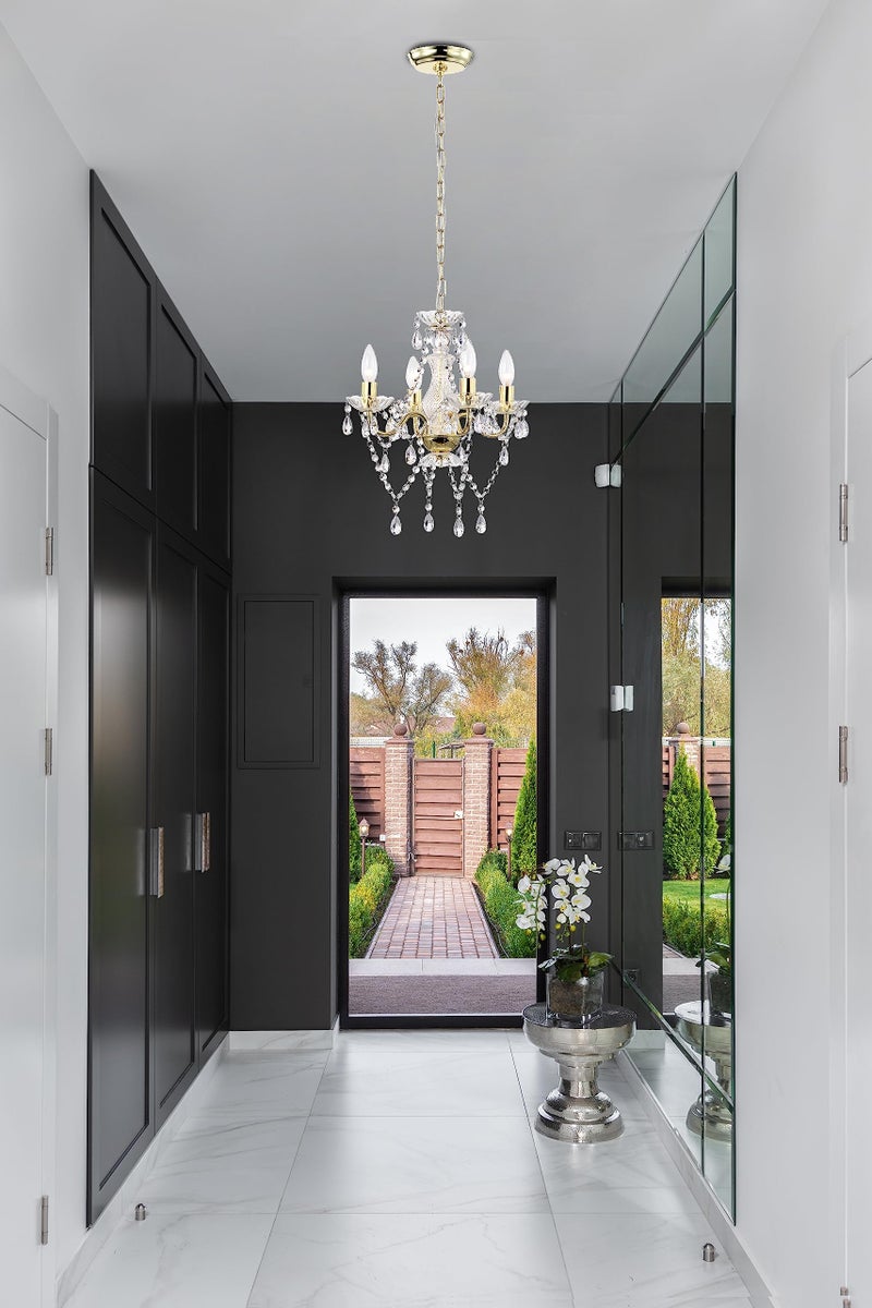 LaLuLa Antique Gold Chandelier Mini Crystal Chandelier Lighting 4 Light Small Modern Chandelier for Dining Room - Image 5