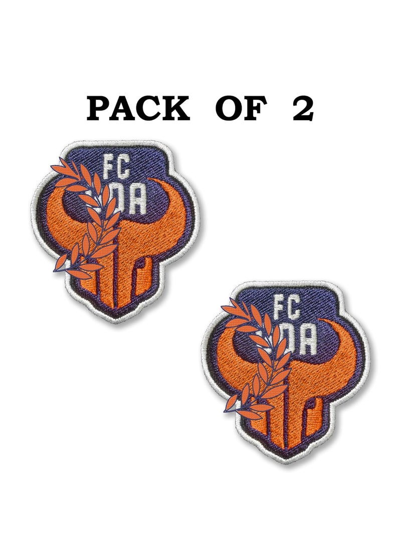 ILMUSH Pack of 2 Ignore GarlandWreath Ironon or Sewon Embroidered Patch for Embroidery on Accessories FC GoaGoa ILMUSH 275 X 3 inches  - Image 2