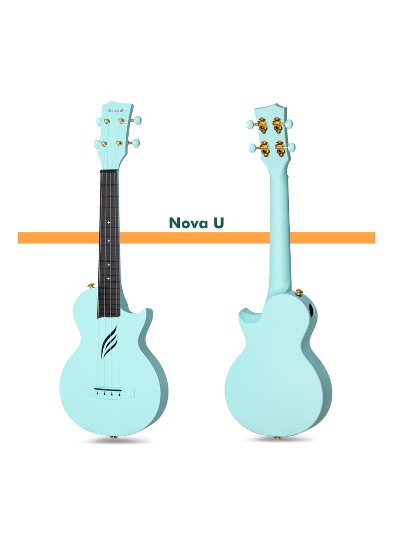 enya Enya Concert Ukulele Nova U 23’’ Carbon Fiber Travel Ukulele with Beginner Kit includes case, strap, capo and strings  - Image 4