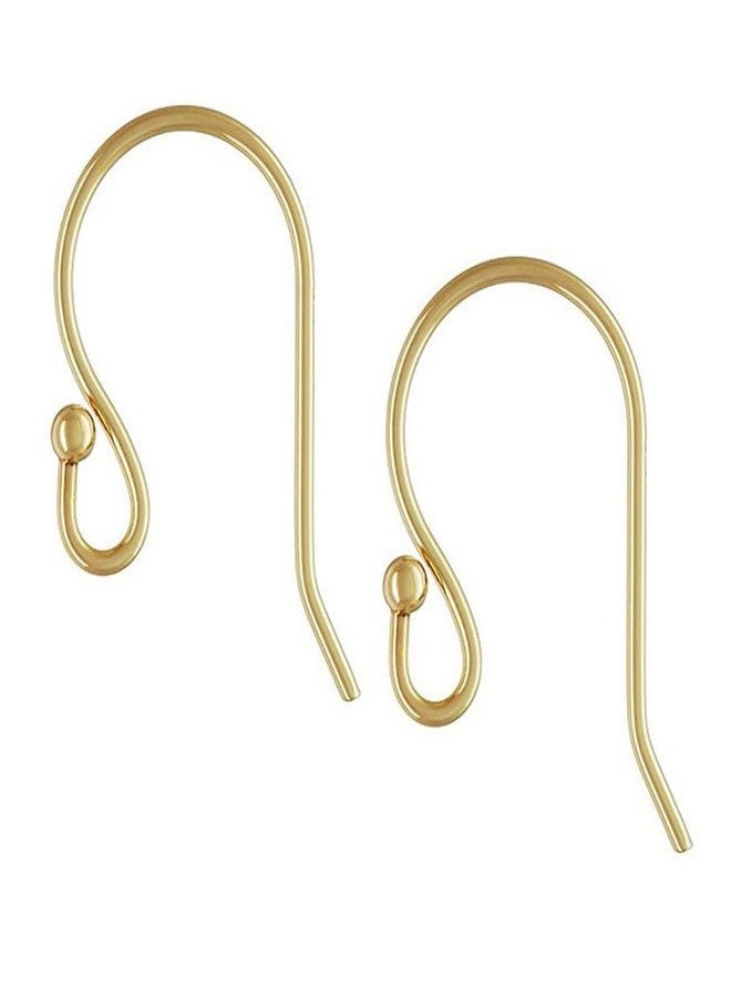 Adabele 50pcs Hypoallergenic Ball End Fish Earring Hooks 22mm Ear Wire (0.7mm/21 Gauge) 18K Yellow Gold Plated for DIY Craft Earrings Jewelry Making CF242-2 - Image 1