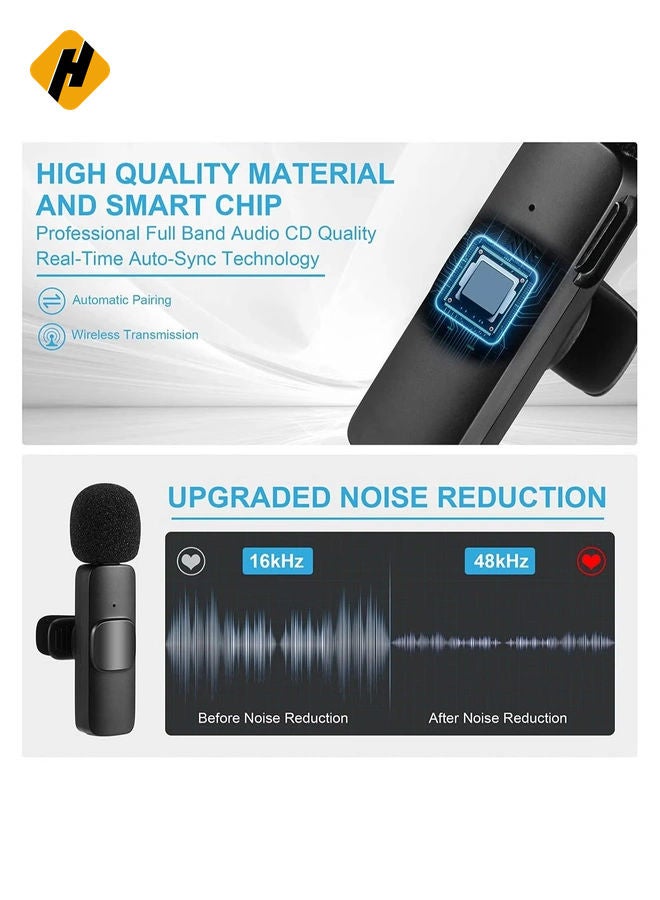 HuHa Wireless Microphone for iPhone iPad, Plug-Play Wireless Lavalier Mic with 2 Microphone for Phone Video Recording, Interview, Vlog - Image 4
