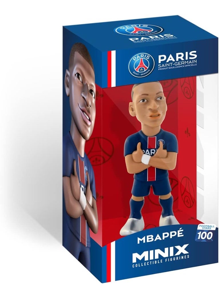 MINIX-  Paris Saint-Germain Mbappé Model Collectable Mbappé 12 cm Figure- Football Toys Range- Collect Your Favourite Football Figures And Teams - Image 1