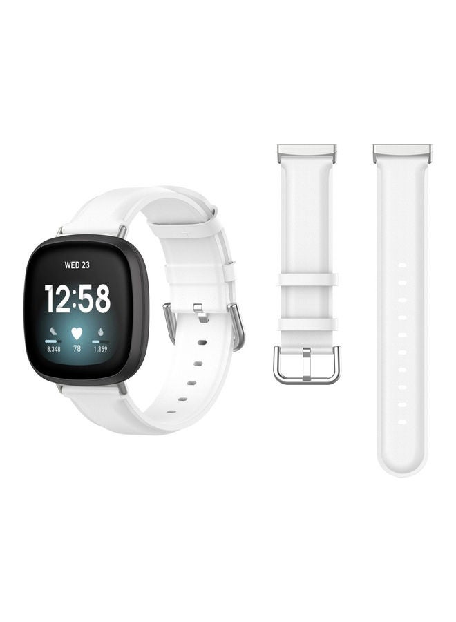 بيرفيي سوار بديل معدني لساعة فيتبيت فيرسا 3/ سينس أبيض رسمي - Image 1