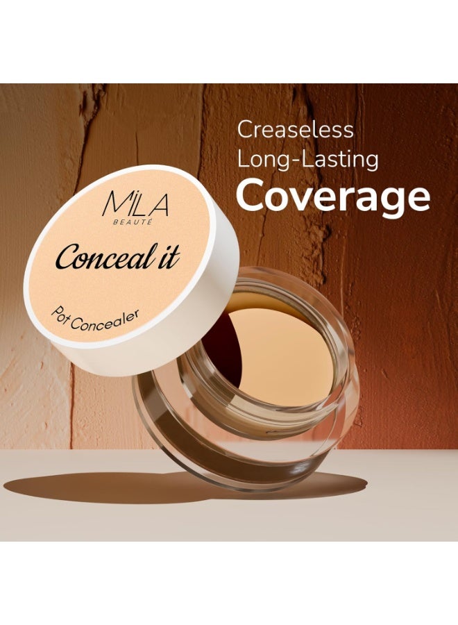 ميلا بيوتي مصحح عيوب البشرة (كونسيلر) "Conceal It" من ميلا بوتيه (Mila Beauté) مع فرشاة | غني بعامل حماية من الشمس (SPF 15) وفيتامين E | تركيبة خفيفة الوزن | تغطية تدوم طويلاً | لمسة نهائية مطفية (مات) طبيعية | يغطي جميع عيوب البشرة | سهل الدمج (درجة Rich Vanilla) - Image 2