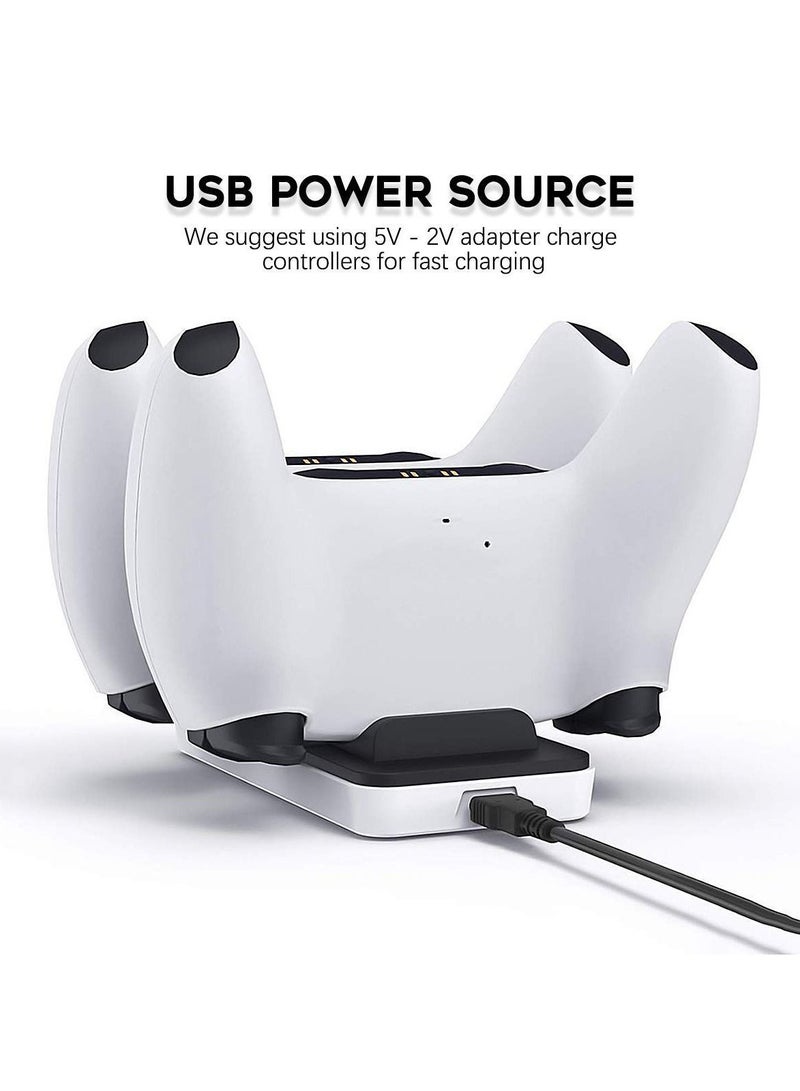 Y&D Dual USB Charging Dock for Playstation 5 Dualsense, Controller Thin and Portable Charger  - Image 4