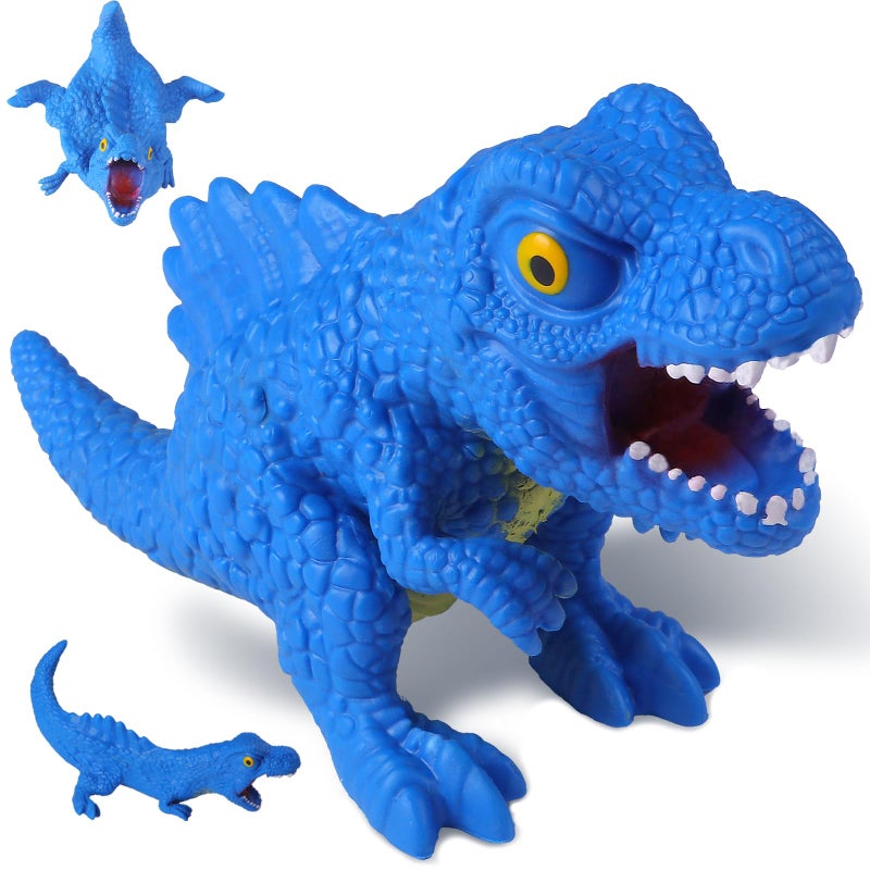 AiSiXin Squishy Dinosaur Toys Blue Dinosaur Stress Balls for Kids and Adults Sand Filled Dinosaur Squishy Toys Dino Sensory Fidget Toys Squish Squeeze Ball Stretch Stress Relief Toys for Gifts - Image 3