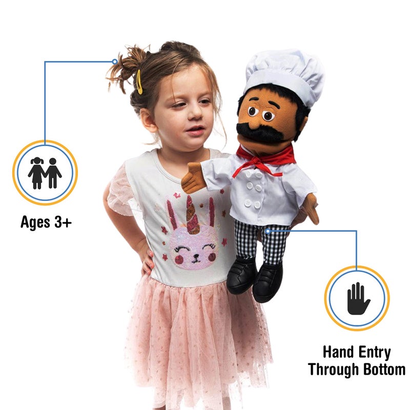 Silly Puppets 14 Chef Luigi Hand Puppet - Image 3