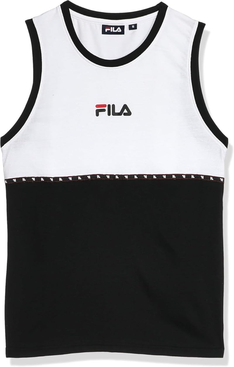 Fila Unisex Kids Tank Color Block With Double Logo Tape T-Shirt for Unisex Kids T-Shirt