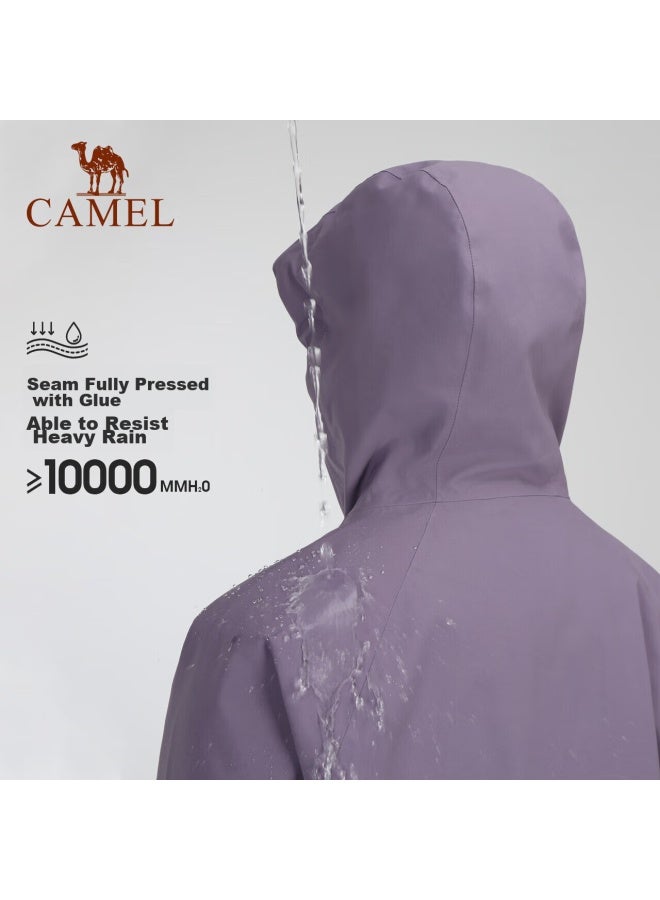camel Camel Outdoor Single-layer Waterproof Jacket, Unisex Triple-protection Mountaineering Suit 6b001 Planet Purple, Unisex Xxxl  - Image 3