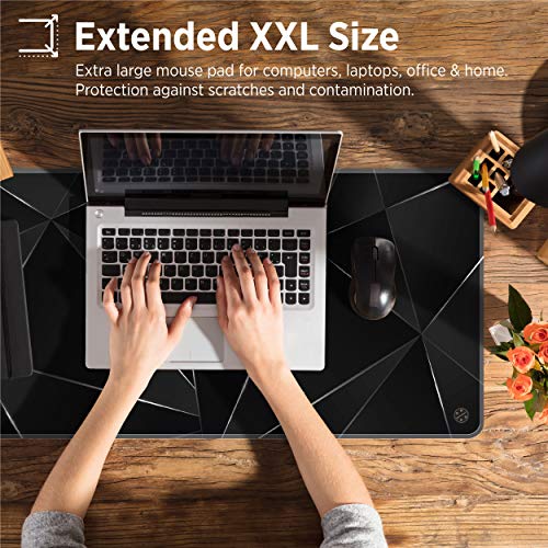 Oriday Large Gaming Mouse Pad, Extended XXL (35.4x15.7x0.11 in), Long Non-Slip Rubber Base Mousepad, Stitched Edges, Waterproof Keyboard Desk Mat for Game, Work, Office, Home Decor (Black Chic) - Image 2