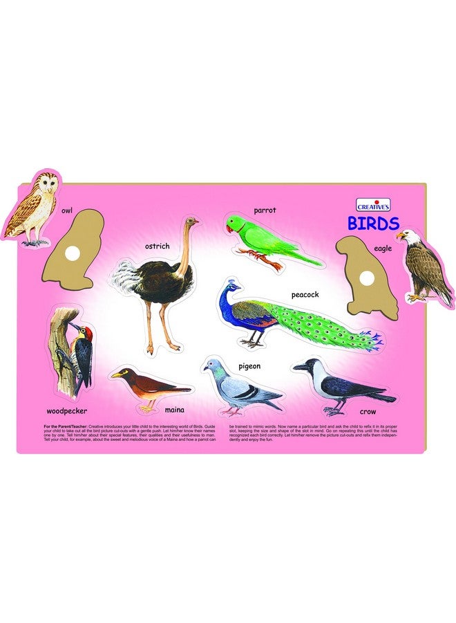 كرييتفز لعبة "اللعب والتعلم" من Creative's - الطيور | ألغاز التعلم المبكر | لعبة ألغاز خشبية تعليمية عن الطيور | ألغاز خشبية | لعبة خشبية للأطفال من عمر سنتين فما فوق - Image 2