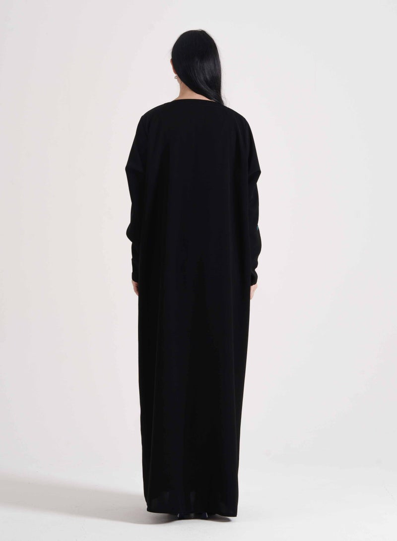 روزيت عباية عباية مفتوحة أنيقة مع تطريز باللون الأزرق - Image 4