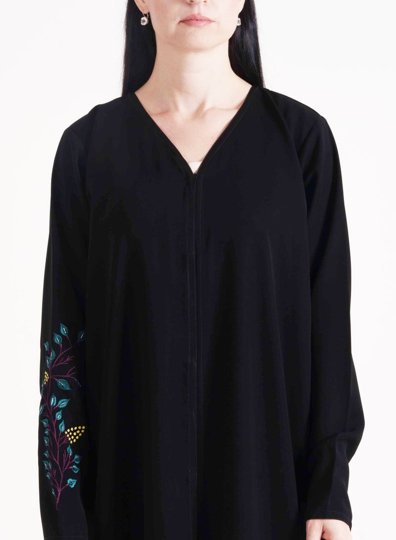 روزيت عباية عباية مفتوحة أنيقة مع تطريز باللون الأزرق - Image 2