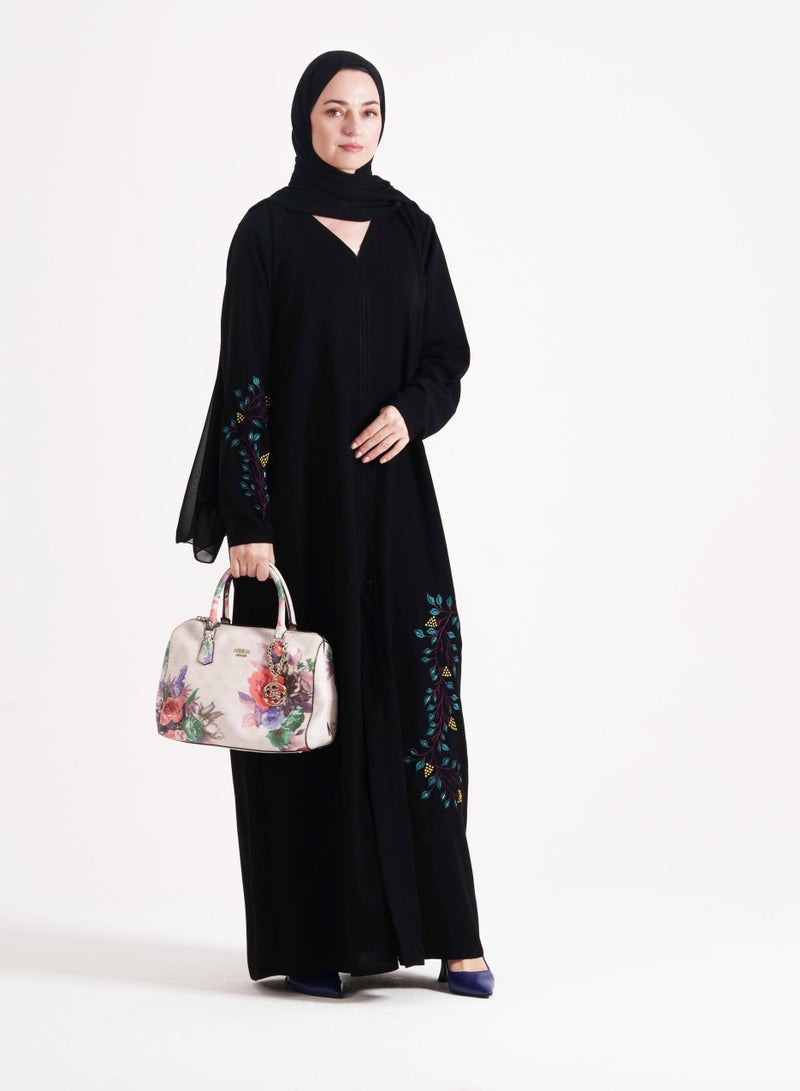 روزيت عباية عباية مفتوحة أنيقة مع تطريز باللون الأزرق - Image 5