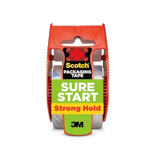 3M Scotch Brand Sure Start Shipping Packaging Tape with Dispenser, 2 Inches x 800 Inches (145), Clear - Image 2