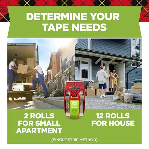 3M Scotch Brand Sure Start Shipping Packaging Tape with Dispenser, 2 Inches x 800 Inches (145), Clear - Image 5