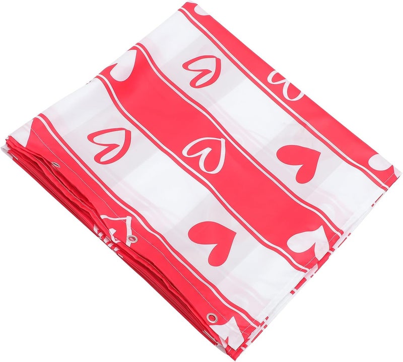 GALPADA Valentine’s Day Shower Curtain 72x72in Polyester Heart Pattern Decorative Bathroom Shower Partition Curtain for Home Bath - Image 1