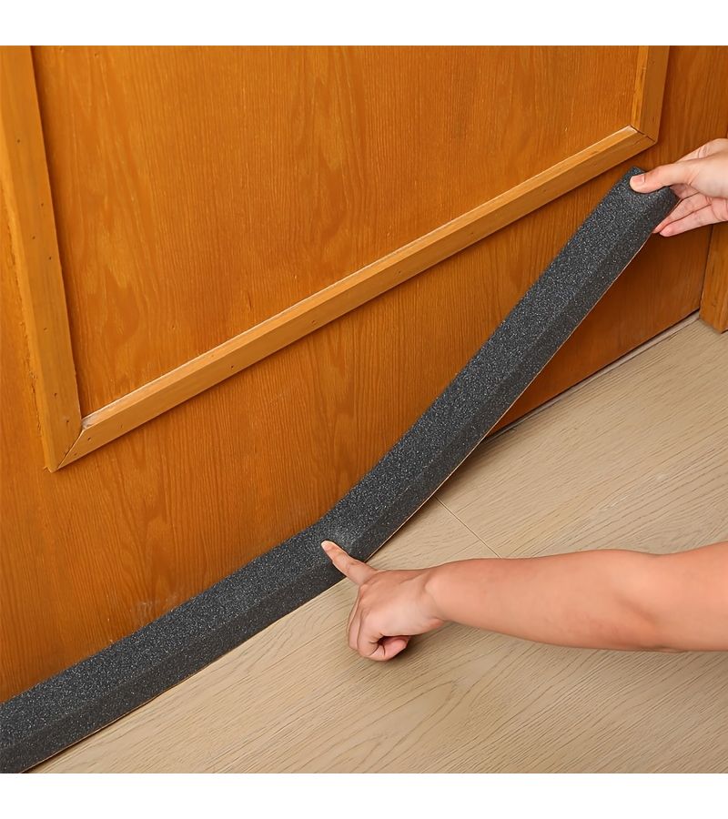 Black 40mm Wide Foam Weather Stripping Tape 39.38in Adhesive Door Window Seal - Image 5