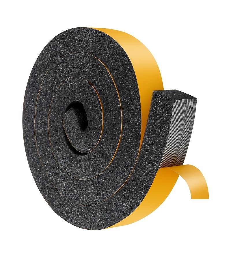 Black 40mm Wide Foam Weather Stripping Tape 39.38in Adhesive Door Window Seal - Image 1