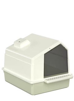 Cat Litter Box Fully Enclosed Cat Toilet with Door Large Cat Litter Pan Cat Potty with Cat Litter Scoop Anti-Splash Kitten House Litter Boxes Pet Supplies