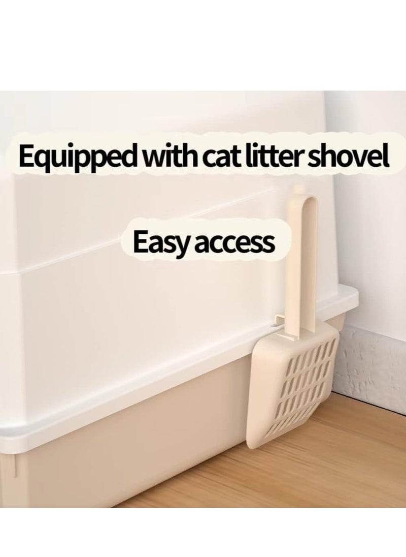 Cool Baby - Cat Litter Box Fully Enclosed Cat Toilet with Door Large Cat Litter Pan Cat Potty with Cat Litter Scoop Anti-Splash Kitten House Litter Boxes Pet Supplies - Image 1