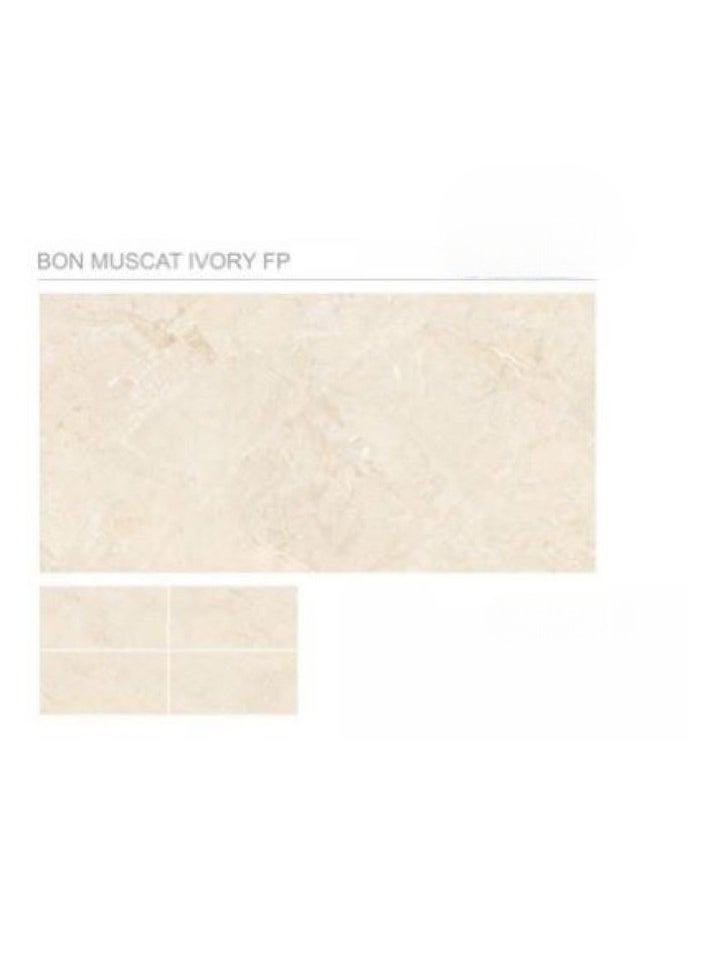 SOMANY Bon Muscat Ivory FP Polished Ceramic Floor Tiles – 600x1600mm, 11mm Thickness, 1.44 SQM | Premium Luxury Ivory Flooring for Modern Interiors  - Image 1