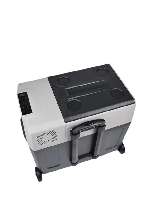Royal - ROYAL - Portable Car Mini Fridge, 2 Zone 50 Liter Freezer Compressor with Trolley, Voltage AC (Adaptor): 100V-240V, 50-60Hz Voltage DC 12V/24V, Refrigerant: R134a(24g) (YHA50) (Black & Off-white) - Image 1