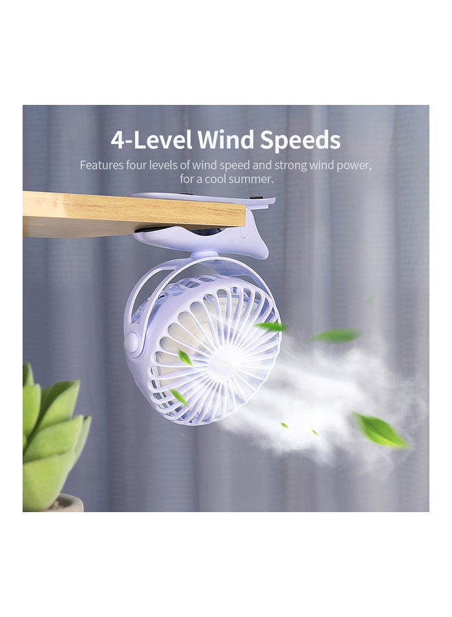 Loquat Y-F04 USB Rechargeable Handheld Mini Clip Desktop 4-Level Small Electrical Fan Blue - Image 4