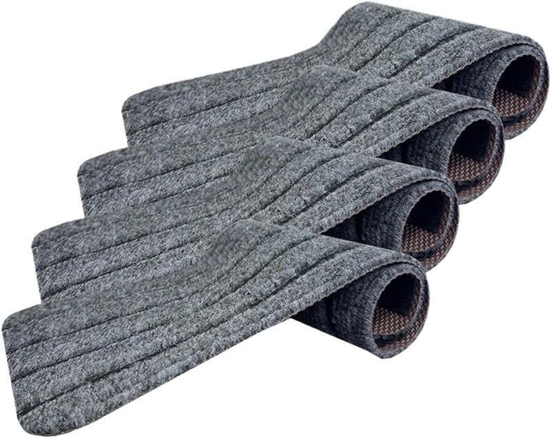 Non Slip RV Stair Covers 4 Pack Sturdy Stain Resistant Pet Friendly Vehicle Step Mats Silver - Image 2