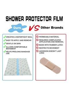SYOSI 24Pcs Waterproof Bandage, 8x8In Transparent Film Dressing Clear Shower Patch Cover Tattoo Stretch Adhesive Bandage Tape for Showering Swimming Protector  - Image 2