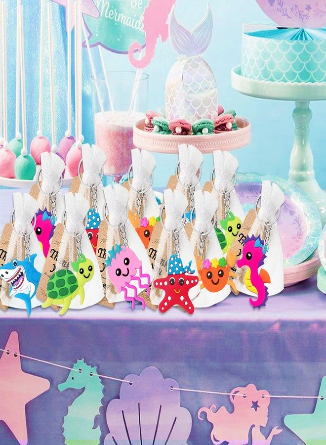 CiciBear 24 Pack Sea Turtle Keyring Party Decorations for Guests, Underwaterworld Party, Kids Birthday, Summer Party, Beach Holiday Party Supply, Animal Baby Shower, School Reward - Image 5