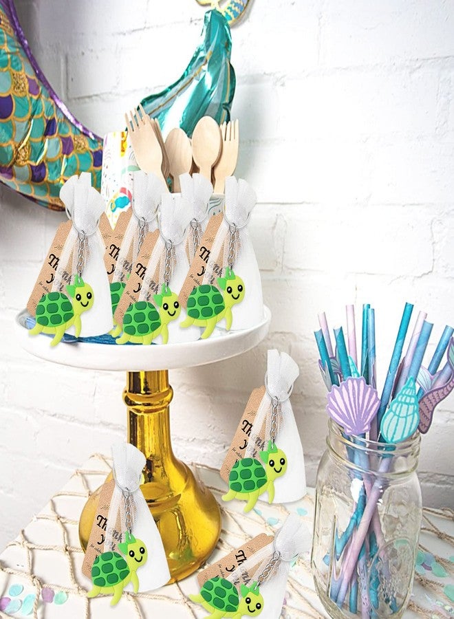 CiciBear 24 Pack Sea Turtle Keyring Party Decorations for Guests, Underwaterworld Party, Kids Birthday, Summer Party, Beach Holiday Party Supply, Animal Baby Shower, School Reward - Image 3